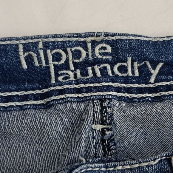 Hippie Laundry White Lace Distressed Blue Jeans - Picture 14 of 16